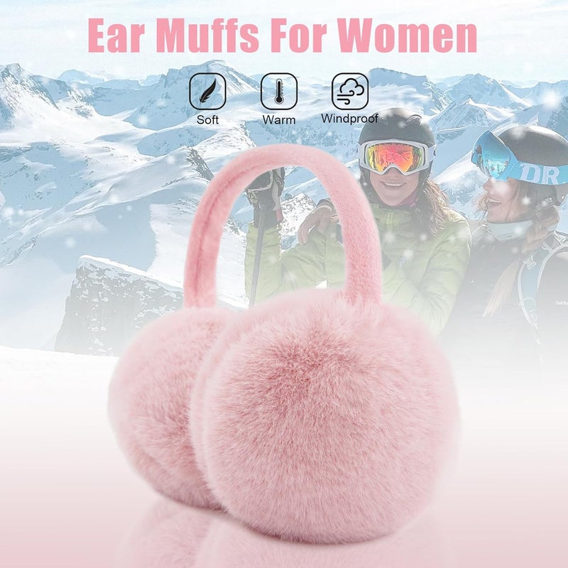 YATANAM Ear Muffs for Women Faux Fur Winter Girls Earmuffs Fluffy Adjustable Ear Warmers Cute Ear Covers - Image 4